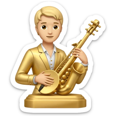 musician statue gold sticker