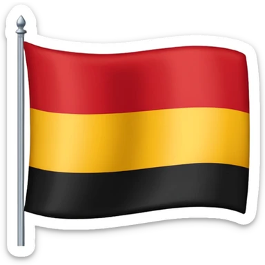 Crear una bandera con franja roja, amarilla y negra del mismo tamaño inspirada en la de Alemania sticker