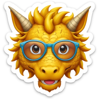 Un dragón con LENTES DE SOL CABELLO COLOCHO Y CON FLOW sticker