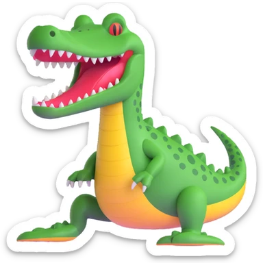 alien crocodile sticker