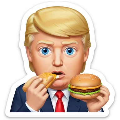 Donald Trump blue eyes eating a Big Mac  sticker