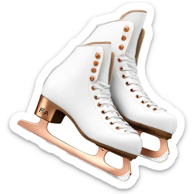 Edea ice skates white with rose gold heels sticker