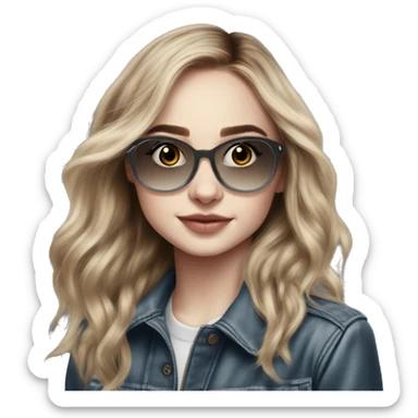 Sabrina Carpenter com óculos de grau estilo aviador transparente sticker