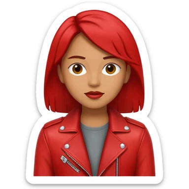 The singer red leather sticker