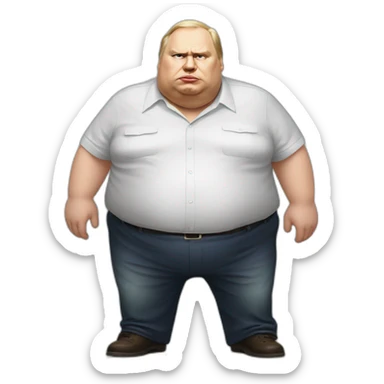 Vladimir Poutine morbidly obese Shooting nobody, full body sticker