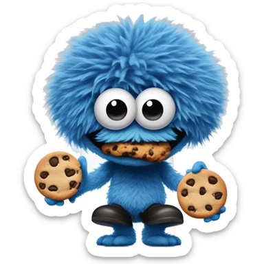 Thug-Life Gangster-style Hood-version of Cookie Monster:
Blue, fuzzy, and always hungry for cookies, Cookie Monster is loveable and chaotic, with googly eyes that roll with excitement at the mere thought of his favorite treat. sticker