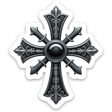 black pink goth cross  sticker