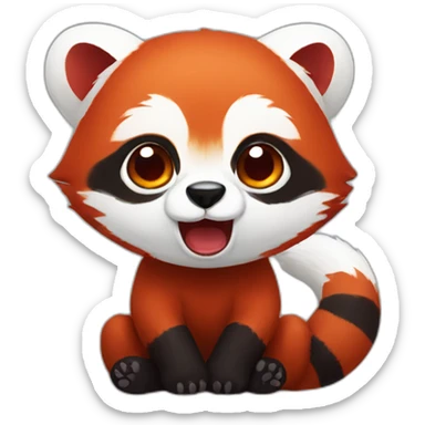 Bloodshot red panda sticker