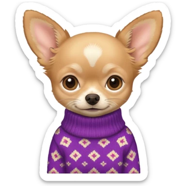 Tan chihuahua wearing a sweater sticker