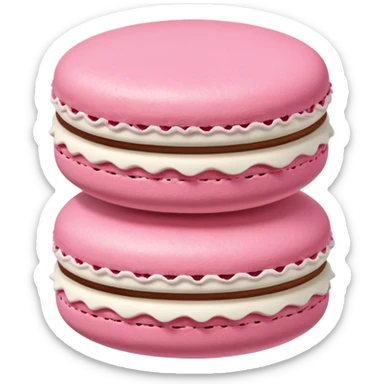 White and pink macaroon sticker