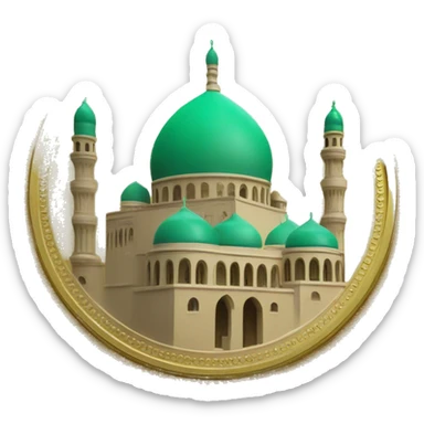 mosque on gold coin sticker