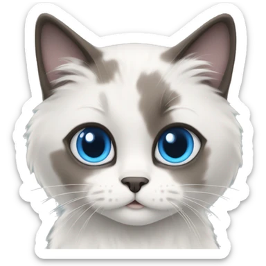 blue eyed bicolor ragdoll cat girl sticker
