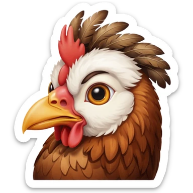 Gallina con un occhio sticker