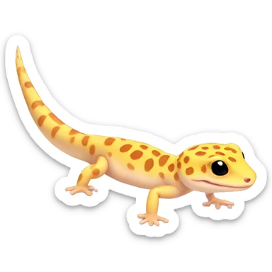 leopard gecko yellow and peach  sticker