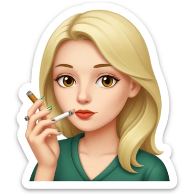 Girl smoking weed sticker