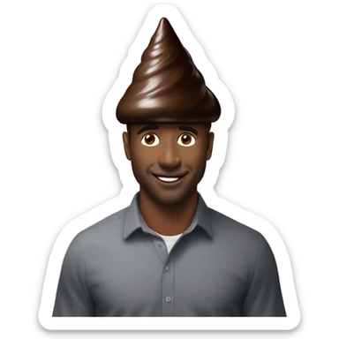 Hershey chocolate kiss on top of a man’s head  sticker