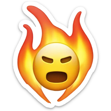 The Android logo on fire sticker