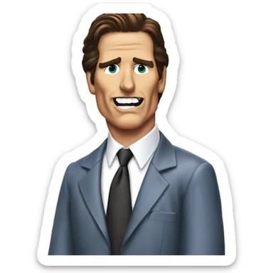Patrick Bateman Christian bale Donald Duck face sticker
