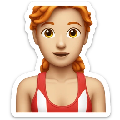 Female redhead lifeguard sticker