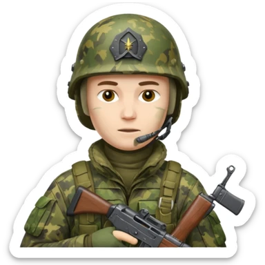 Dead Russian soldier in ukraine in Russian camo with helmet, full gear and an Ak47 sticker