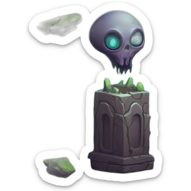 alien graveyard scifi roguelike rpg style inspired by slay the spire digital art sticker
