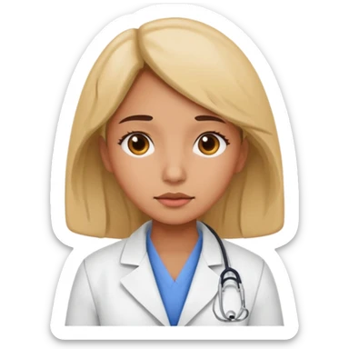 Medical assitant girl tired sticker
