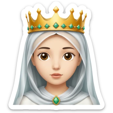 A veiled girl, headed by a crown  sticker