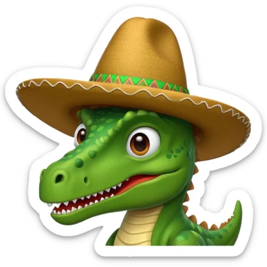 Dino wearing Mexican hat  sticker