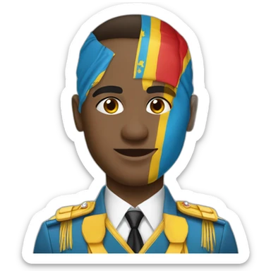 emojis-alexandru-soLe drapeau de la RDC avec les couleurs du Congo Brazzaville  sticker