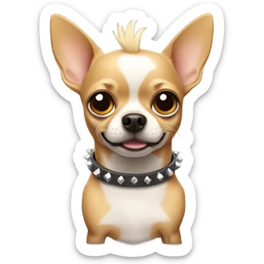 Chihuahua with a mohawk and a spiked collar sticker