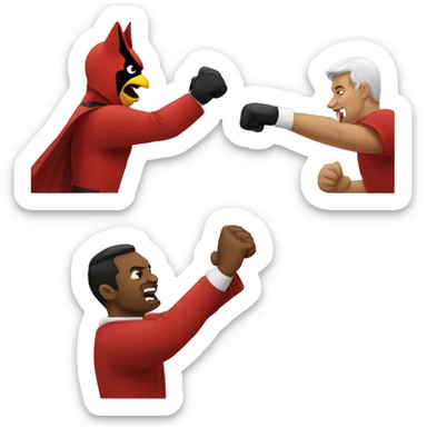 Cardinal punching wildcat sticker
