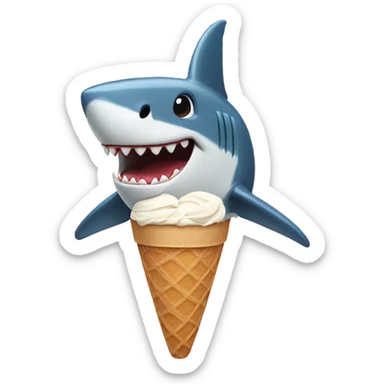 shark ice cream cone sticker