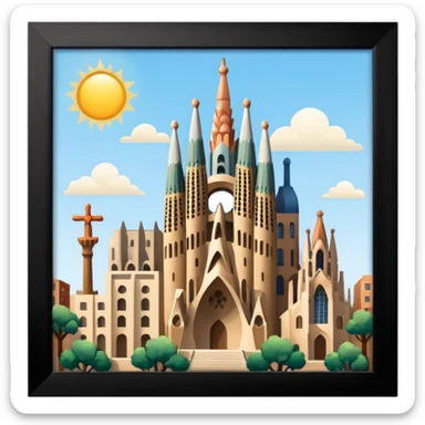 barcelona with sagrada familia sticker