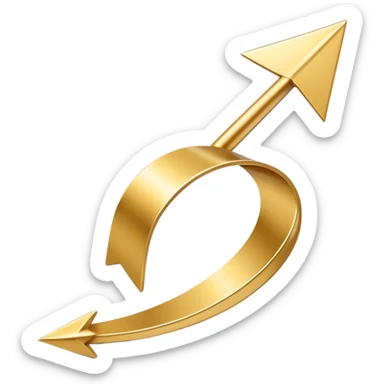 3D golden spiral arrow pointing upward, dynamic twist ribbon style, elegant metallic gold, smooth gradient lighting, realistic shadows, clean modern vector look, professional infographic design sticker