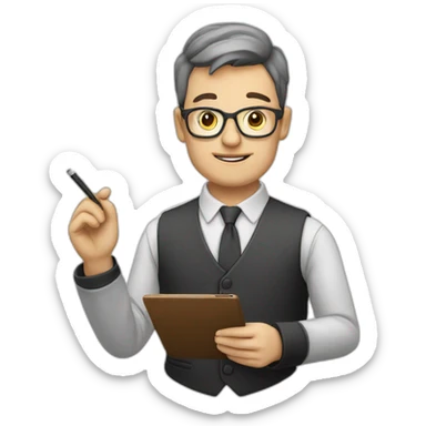 english-teacher with smoking and tablet sticker