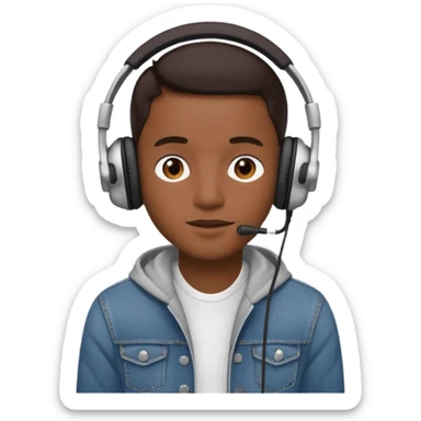 Brown and jeanse headphones beats minimalism sticker