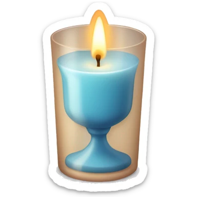 Candle in a powder-colored glass sticker