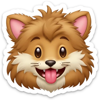 furry winking with tongue out  sticker