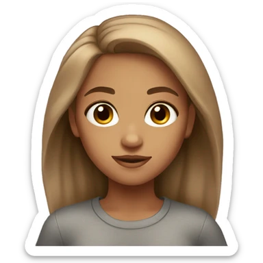 stunning tan girl light brown hair brown eyes sticker