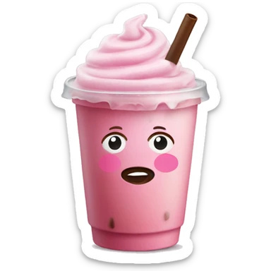 Pink iced coffee sticker