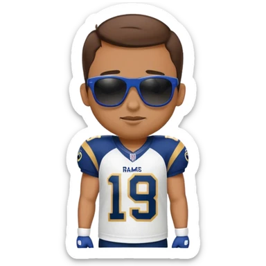 Chill guy in LA Rams jersey  sticker