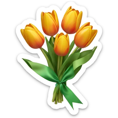tulips tied in ribbon sticker