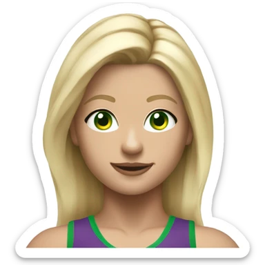 gymnast blonde green eyes fit body sticker