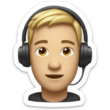 Person with just one earphone on their ear sticker