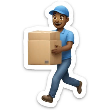 delivery guy joggling with packages sticker