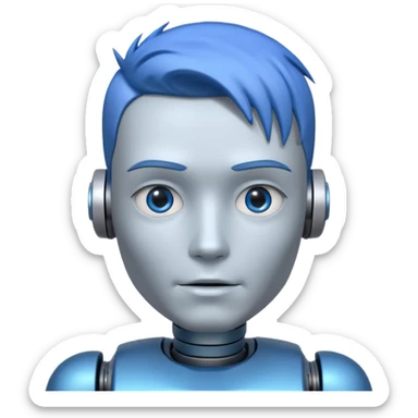 male robot with color hair like 3rd picture sticker