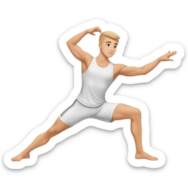 White male doing the full side splits  sticker