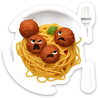spaghetti with meatballs sticker