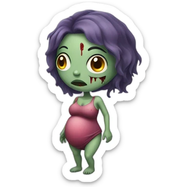 Pregnant lady zombie sticker