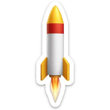 Two rockets going up and to the left. There must be TWO rockets in frame, not just one.  sticker